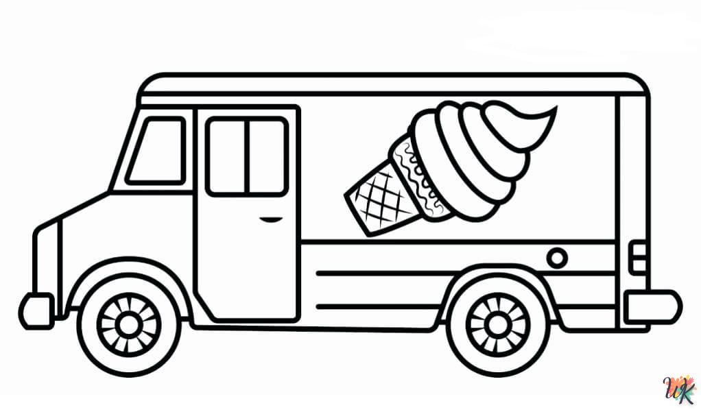Dibujos para Colorear Camión de helados 6