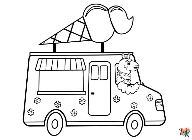 Dibujos para Colorear Camión de helados 5