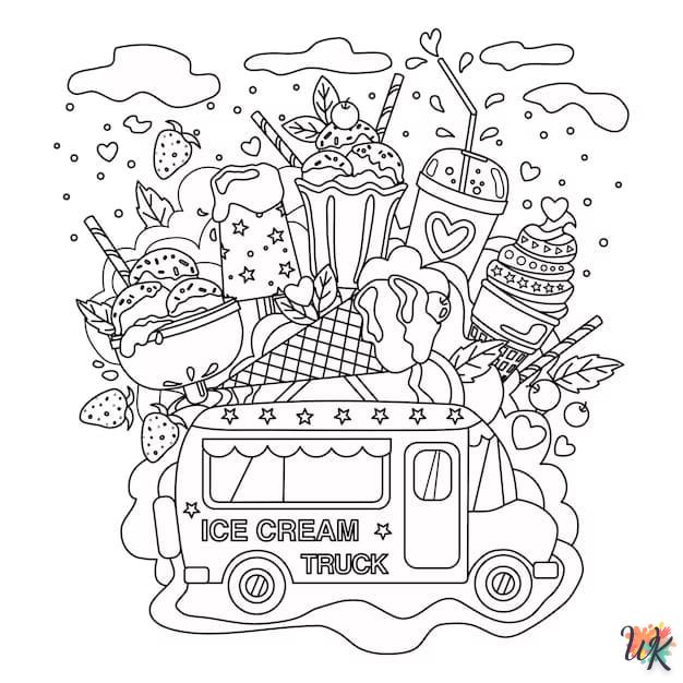 Dibujos para Colorear Camión de helados 4