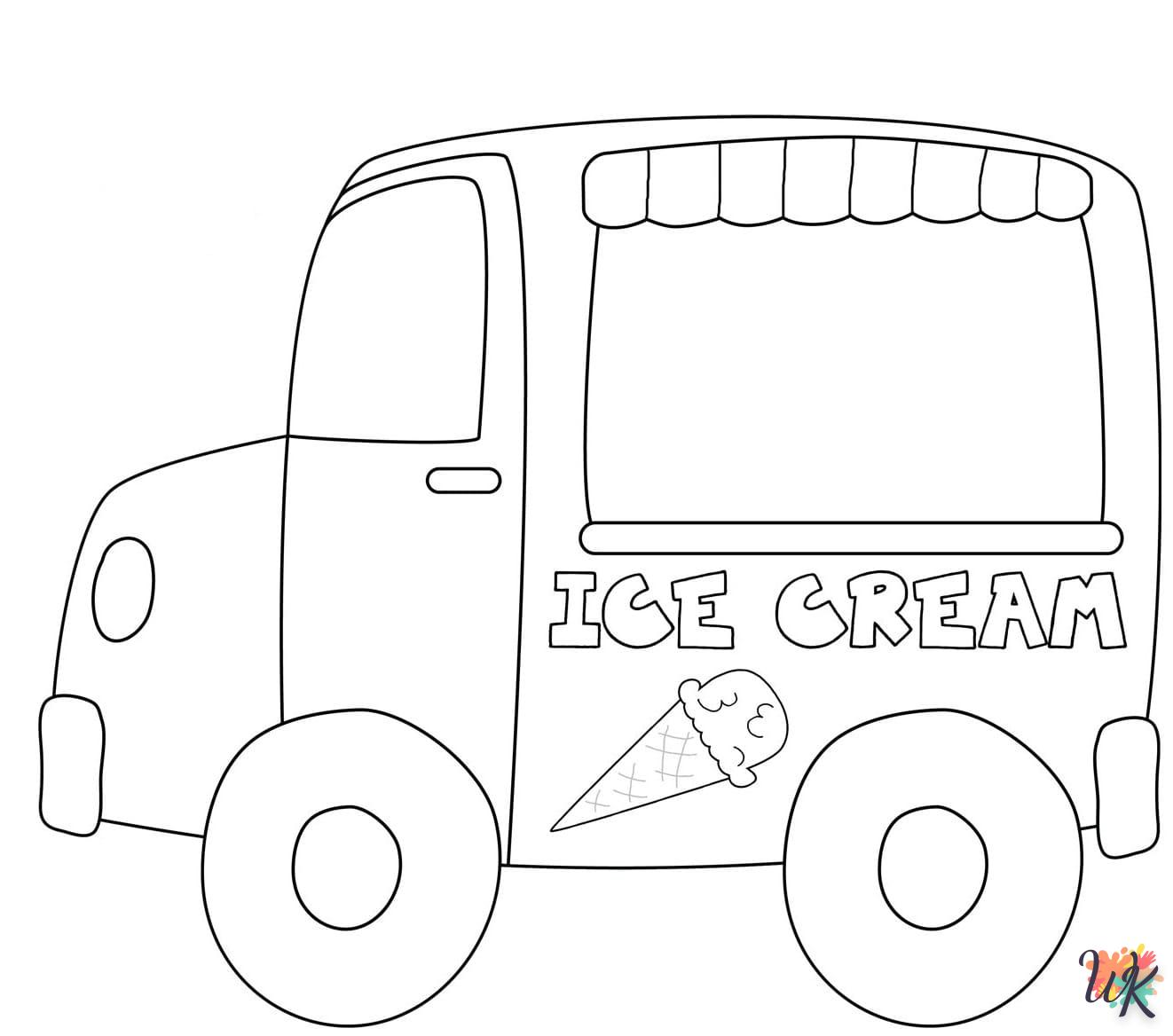 Dibujos para Colorear Camión de helados 3