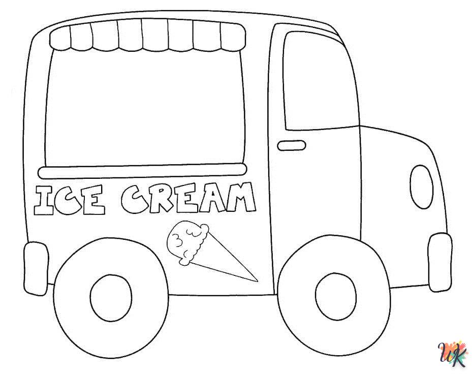 Dibujos para Colorear Camión de helados 1