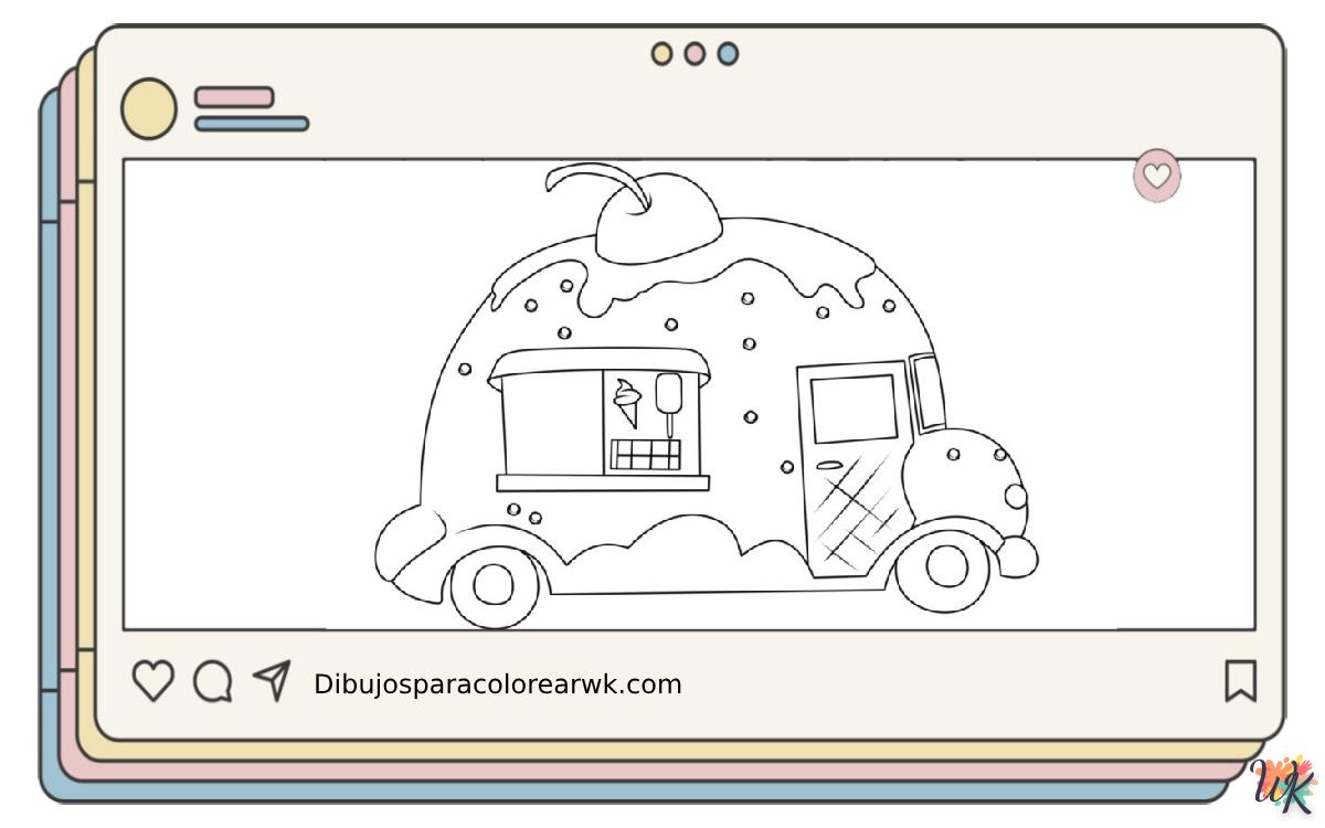 94 Dibujos Para Colorear Camión de helados