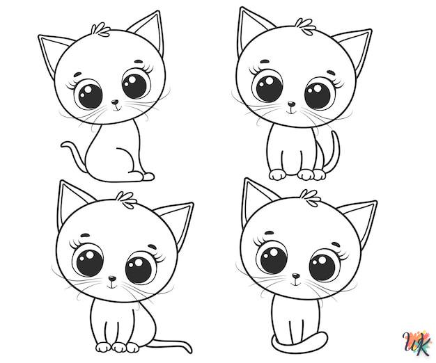 Dibujos para Colorear Gatitos 13