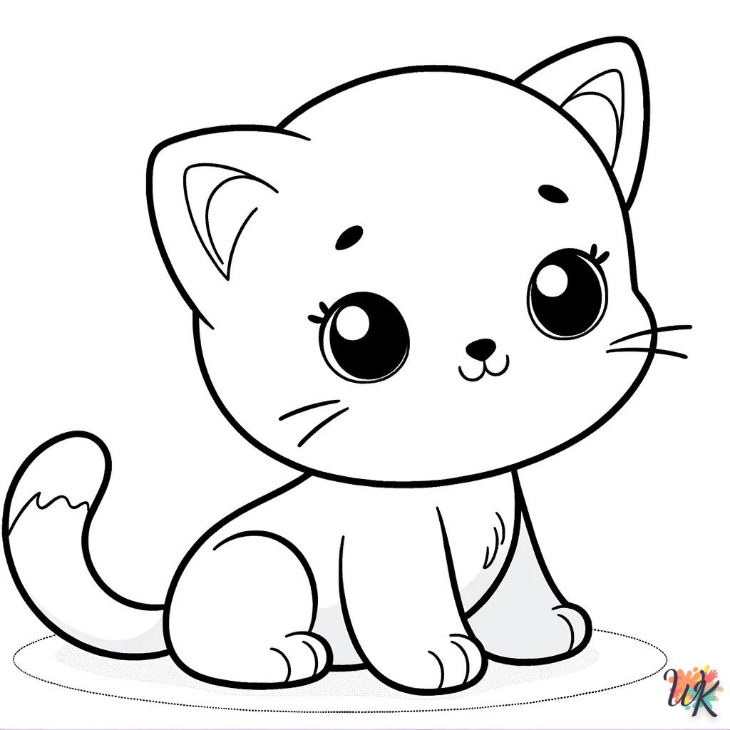 Dibujos para Colorear Gatitos 16