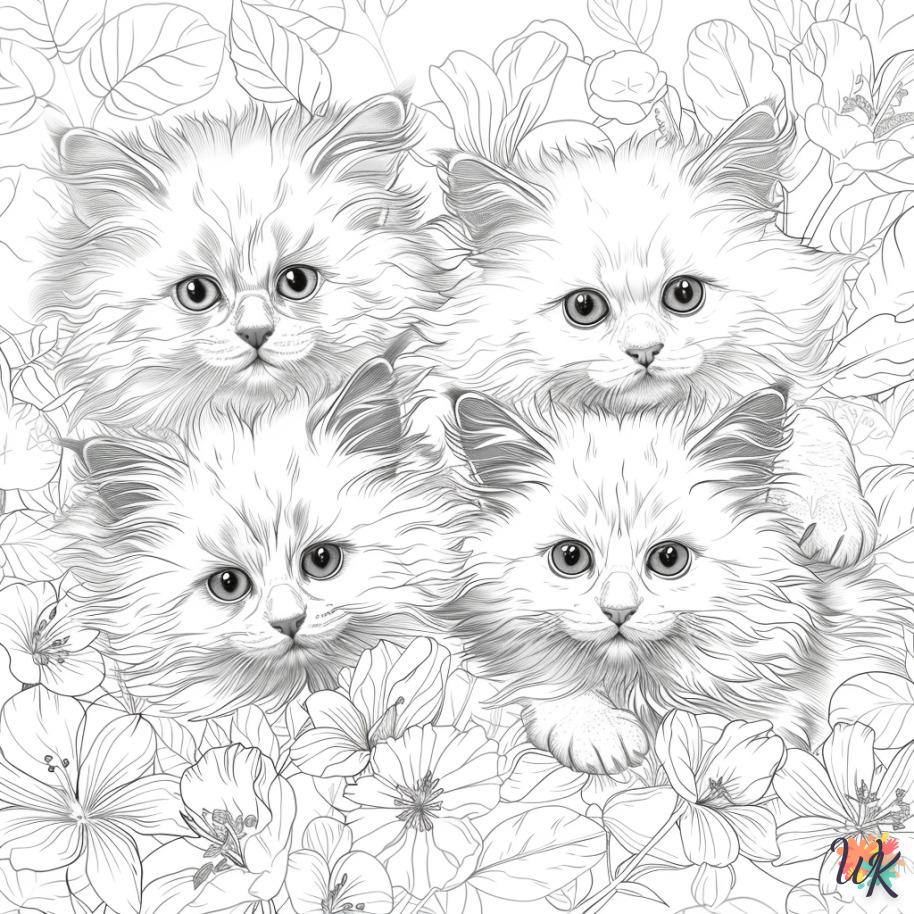 Dibujos para Colorear Gatitos 18