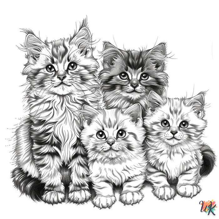 Dibujos para Colorear Gatitos 20