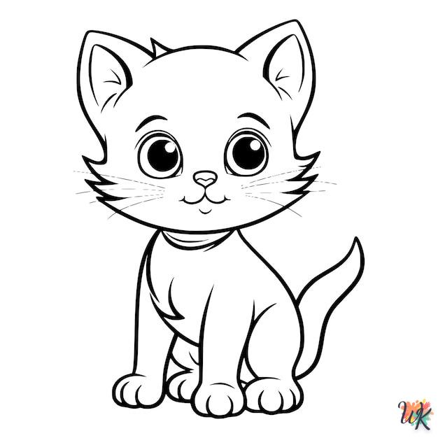 Dibujos para Colorear Gatitos 6