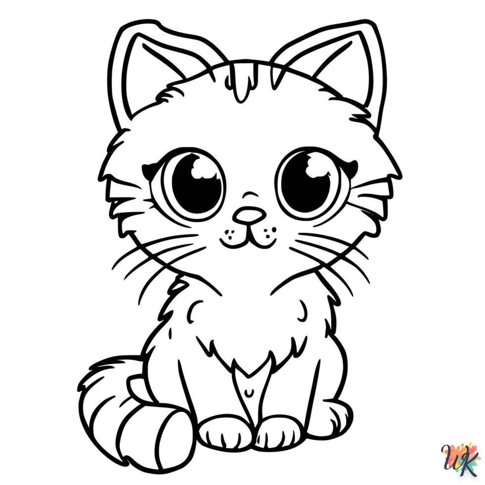 Dibujos para Colorear Gatitos 9