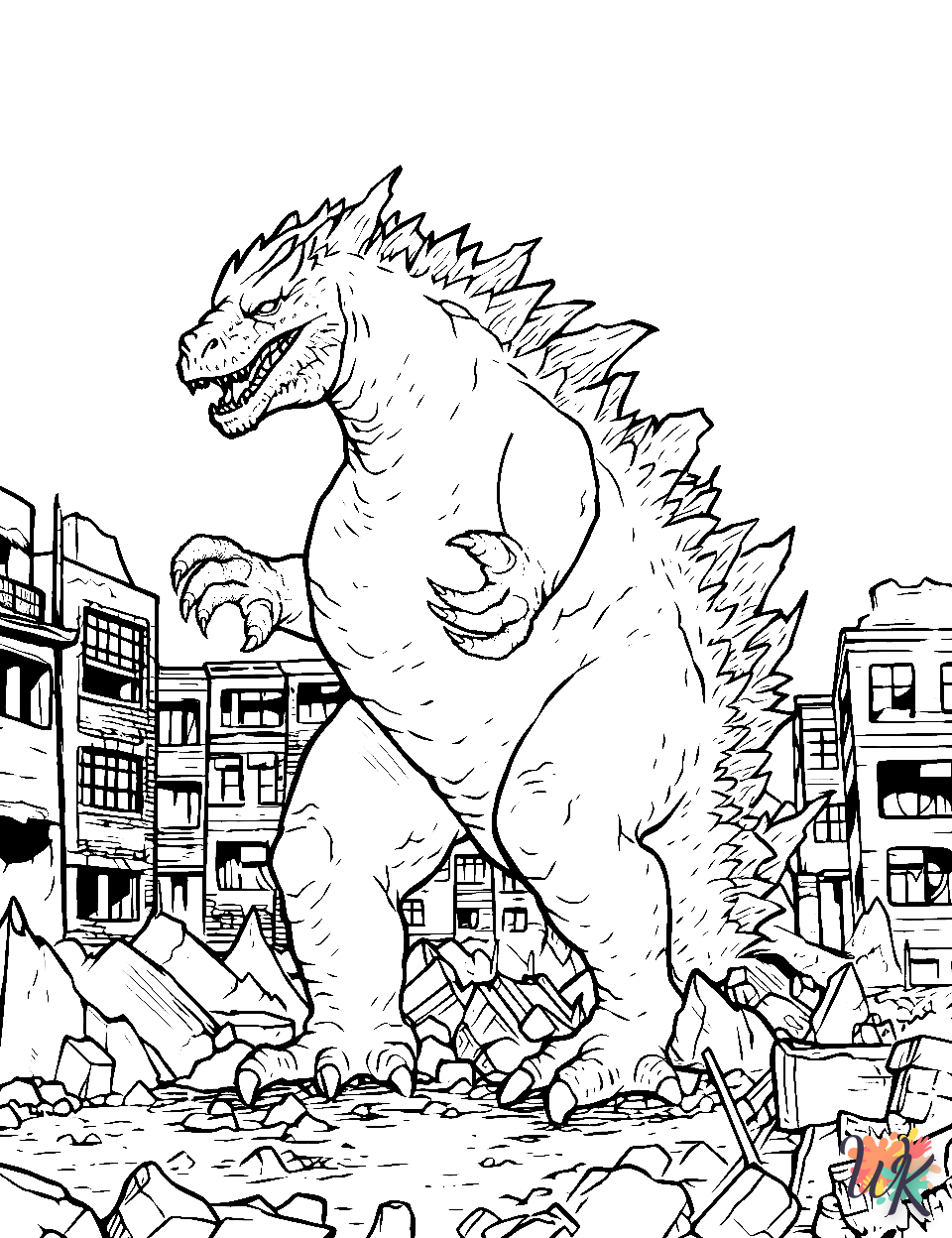 Dibujos para Colorear Godzilla 17