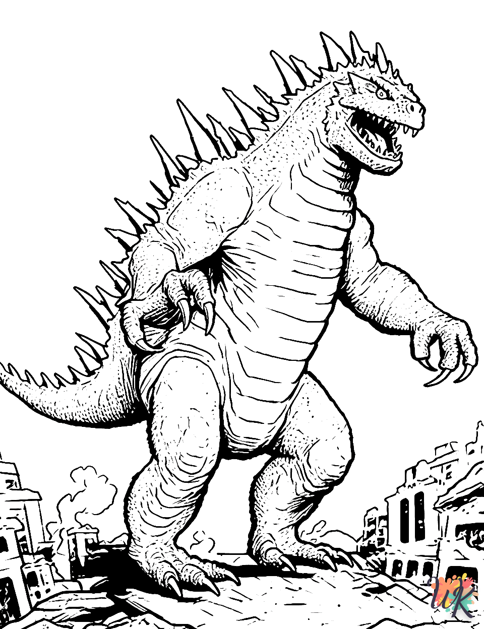 Dibujos para Colorear Godzilla 16