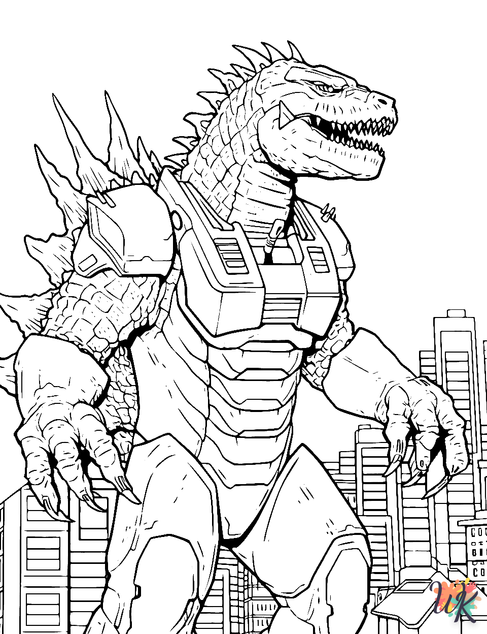 Dibujos para Colorear Godzilla 8