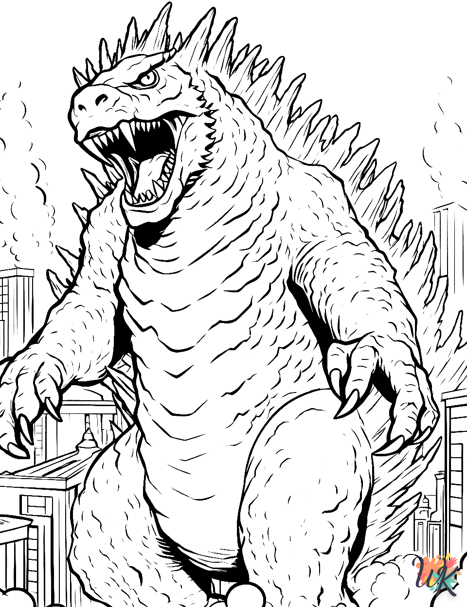 Dibujos para Colorear Godzilla 6