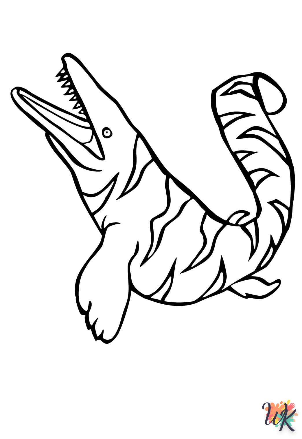 Dibujos para Colorear Mosasaurus 24