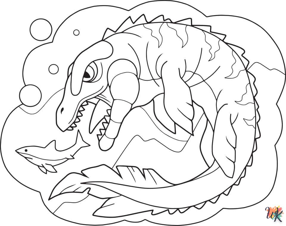 Dibujos para Colorear Mosasaurus 33
