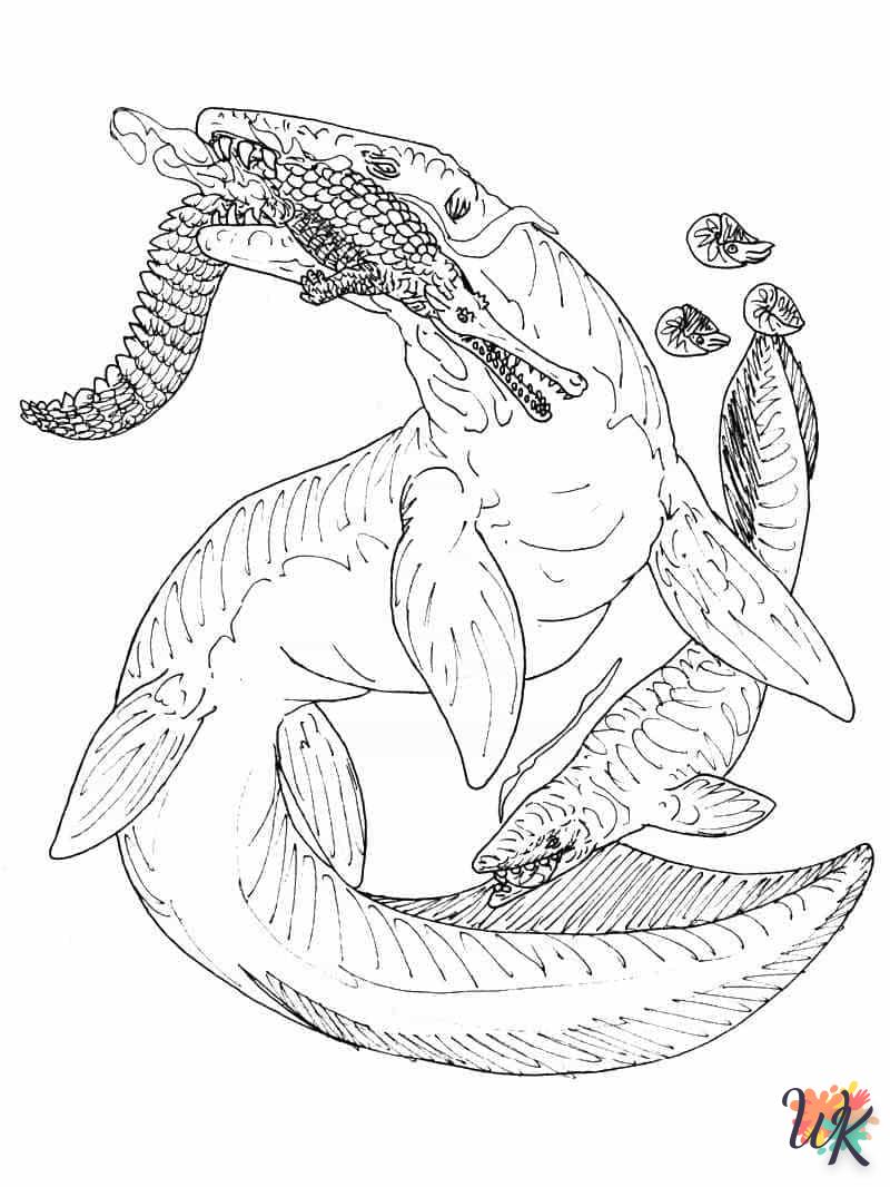 Dibujos para Colorear Mosasaurus 36