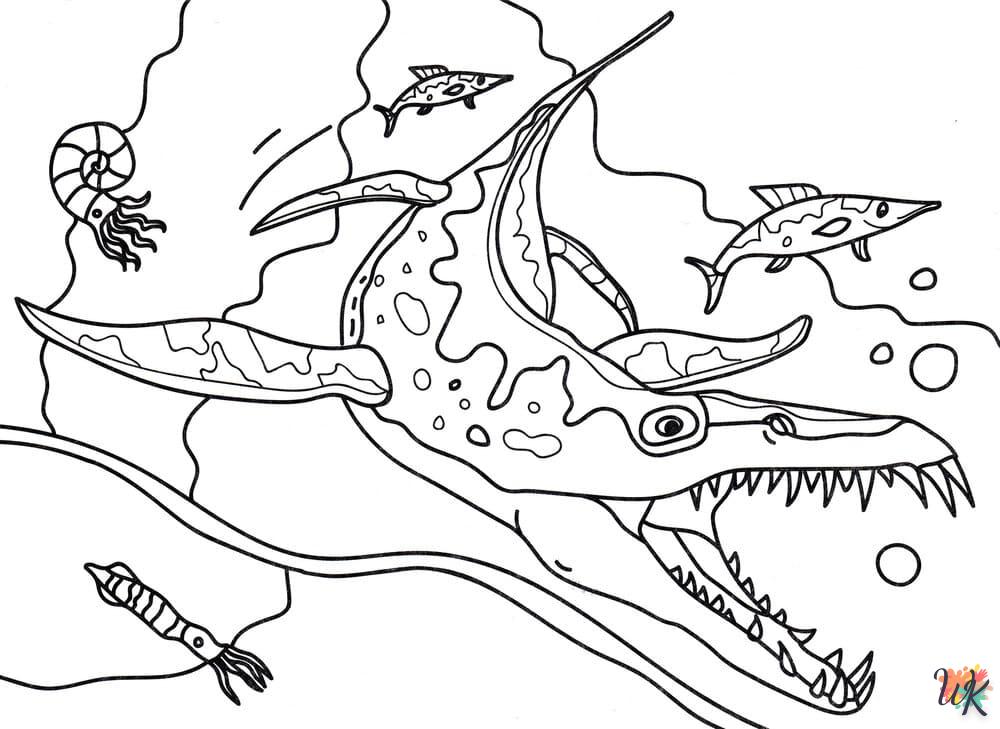 Dibujos para Colorear Mosasaurus 47