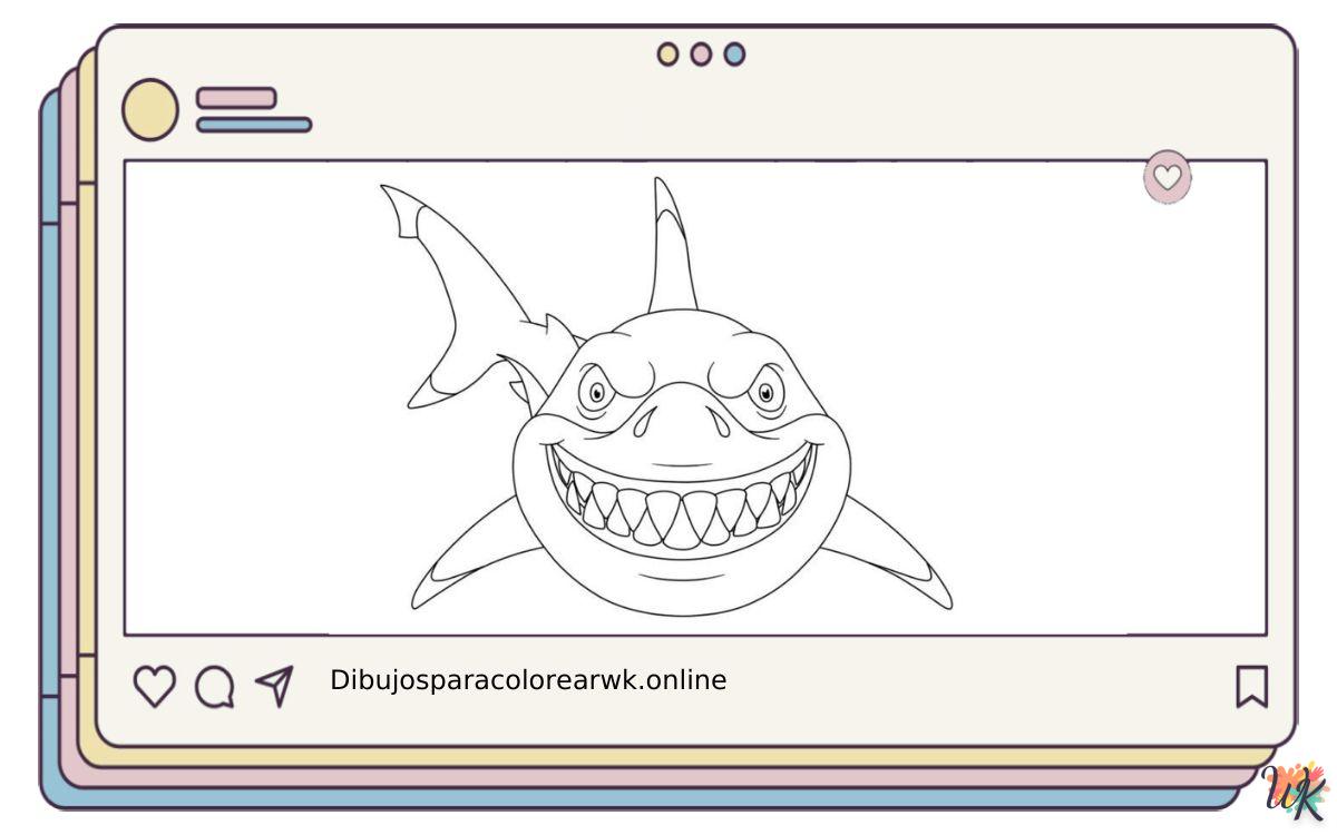 117 Dibujos Para Colorear Tiburones
